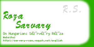 roza sarvary business card